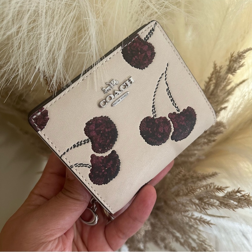 Coach Snap Wallet With Cherry Print - Picture 15 of 15